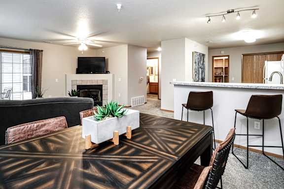 Fireplace Living Area at Tranquility Pointe, Nebraska, 68164