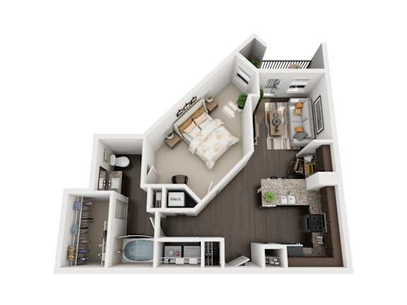 Floor Plan  A5 Floor plan at Civic at Frisco Square Apartments, Frisco, Texas