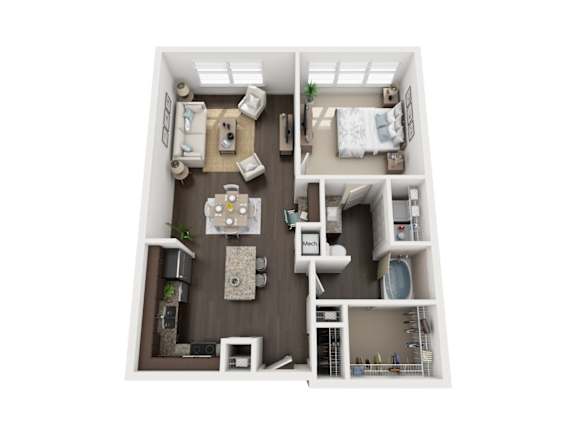 Floor Plan  A6 Floor plan at Civic at Frisco Square Apartments, Frisco, TX, Texas, 75034