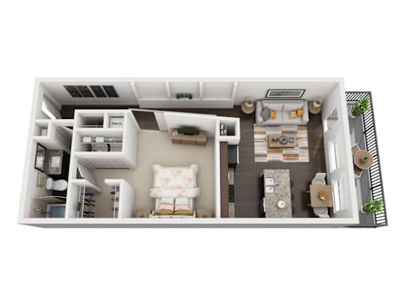 S-4 Deluxe Studio w/ Patio at Civic at Frisco Square Apartments, Frisco, TX, Texas