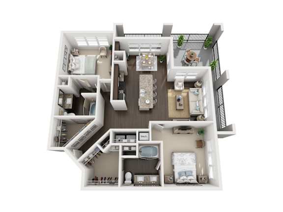 Floor Plan  B6 floor plan at Civic at Frisco Square Apartments, Frisco, TX, 75034