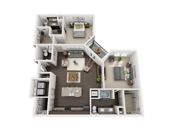 Floor Plan  B8 floor plan at Civic at Frisco Square Apartments, Frisco, TX