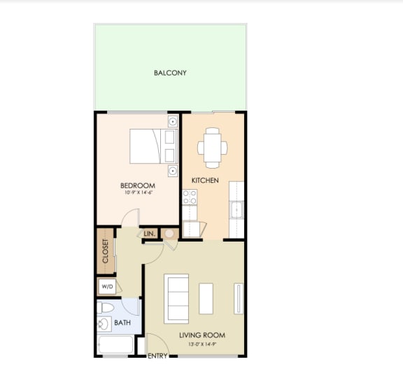 floor plan of 1 bedroom floor plan  apartments at the galleria apartments