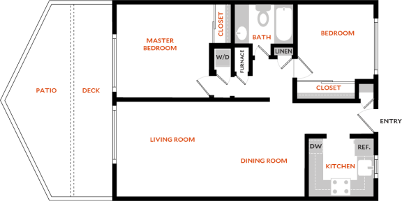 a floor plan of a house with a bedroom and a living room
