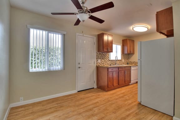 Dining and kitchen at South Mary Place, California