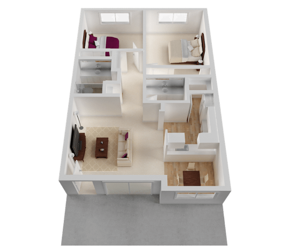 Normandy Park Two Bedroom Two Bathroom Apartment