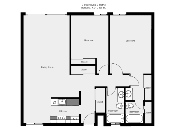 a floor plan of a unit with a bedroom and a living room