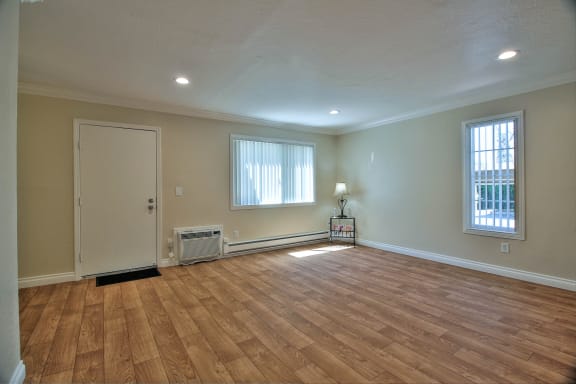 Hardwood style floors at Sunnyvale Town Center Apartments