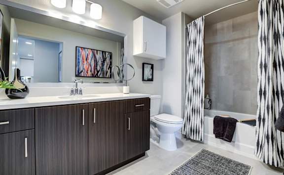 Bathroom with Mirror at Renaissance Square, California