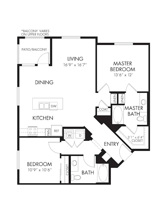 Floor Plan  A black and white image of a house floor plan.