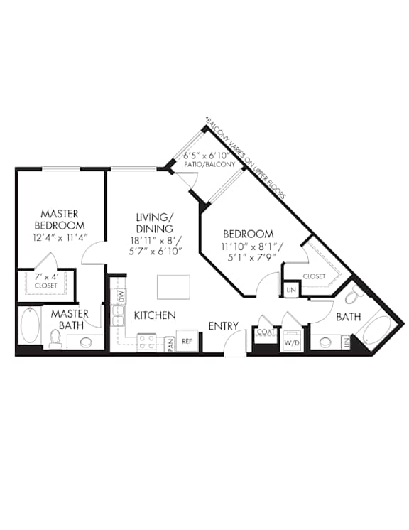 Floor Plan  A black and white image of a house floor plan.