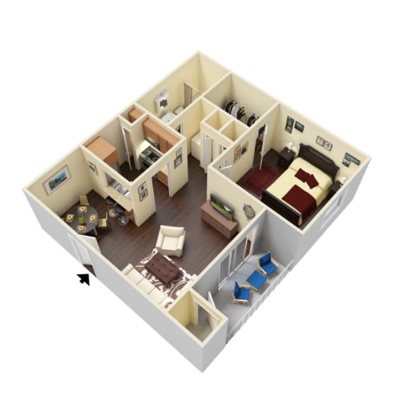 The Lockwood - 3D Floor Plan (Furnished)