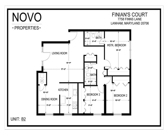 Floor Plans of Finian #39 s Court Apartments in Lanham MD
