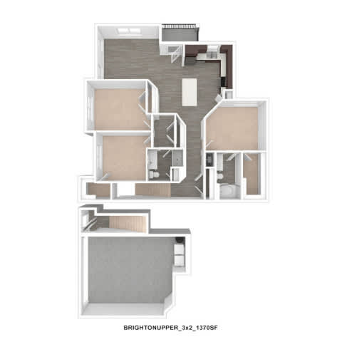 A floor plan of a multi-level home with labeled rooms.