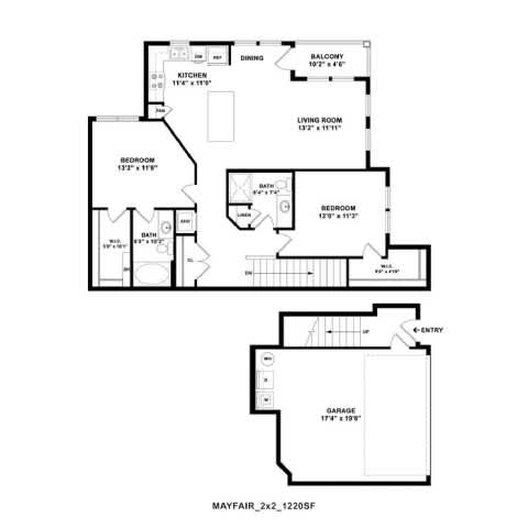 A black and white image of a floor plan for a house.