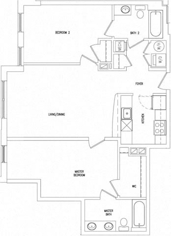 2Q Floor Plan at The Atrium, Washington, Washington