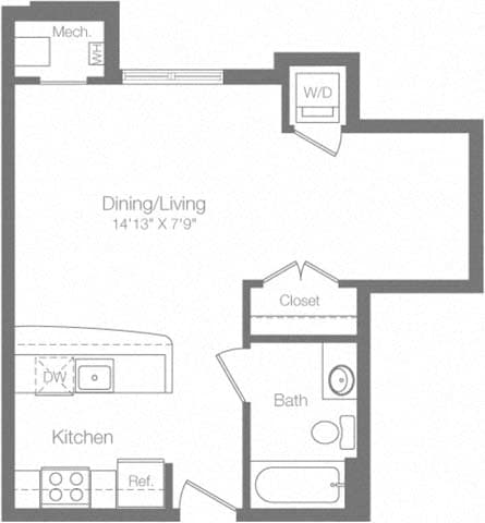 ST-B Floor Plan at The Atrium, Washington, DC 20019