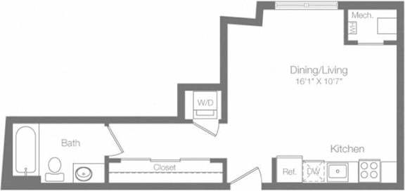 ST-C Floor Plan at The Atrium, Washington, DC, 20019