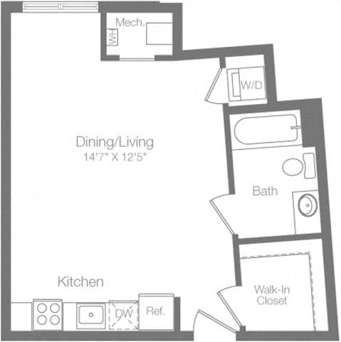 ST-D Floor Plan at The Atrium, Washington, DC 20019