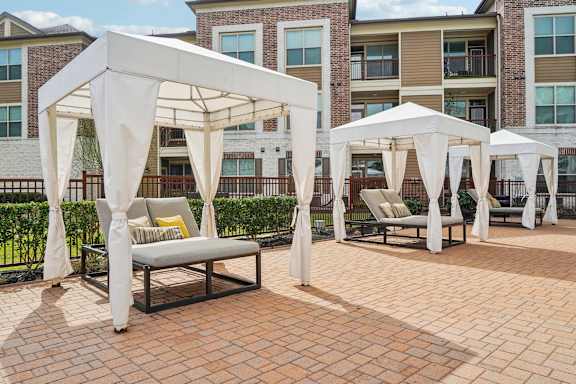 Pool side patio at Kings Landing, Texas