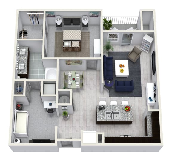 1 Bedroom 1 Bath 954 sqft A5 Floor Plan Floor Plan 1 Bedroom 1 Bath 954 sqft A5 Floor Plan at The Cliftwood, Sandy Springs, GA