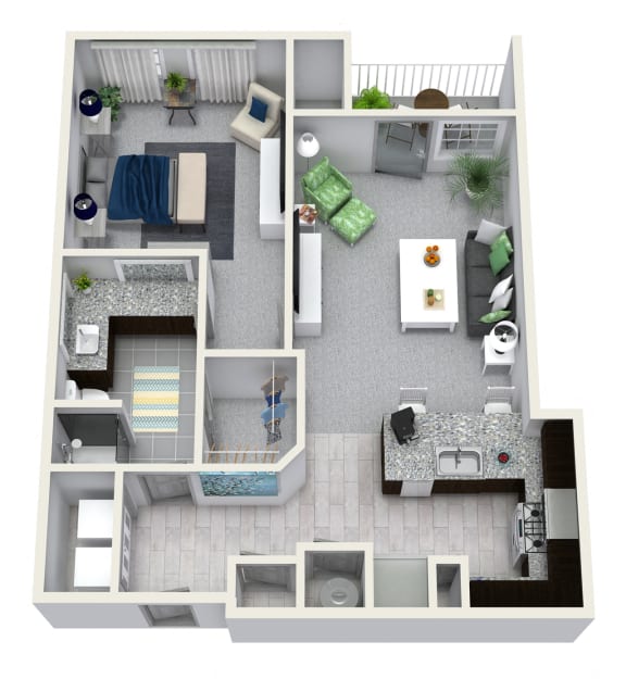 1 Bedroom 1 Bath 744 sqft A6 Floor Plan Floor Plan 1 Bedroom 1 Bath 744 sqft A6 Floor Plan at The Cliftwood, Sandy Springs, 30328