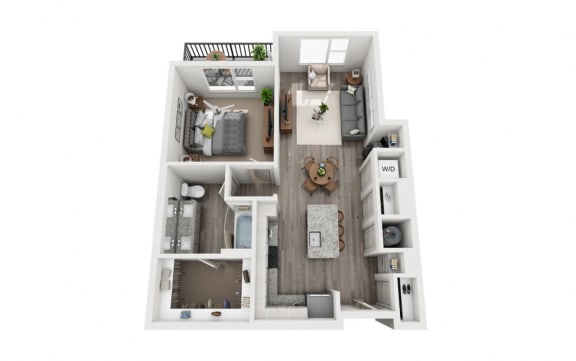 1 Bedroom 1 Bath 787 sqft (A3) Floor Plan Floor Plan 1 Bedroom 1 Bath 787 sqft (A3) Floor Plan at The Ellis, Georgia, 31404