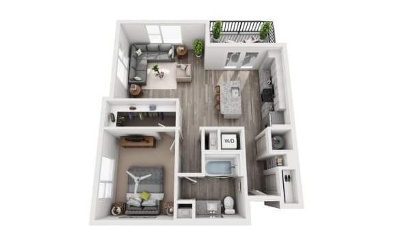 1 Bedroom 1 Bath 774 sqft (A4) Floor Plan Floor Plan 1 Bedroom 1 Bath 774 sqft (A4) Floor Plan at The Ellis, Savannah, GA, 31404