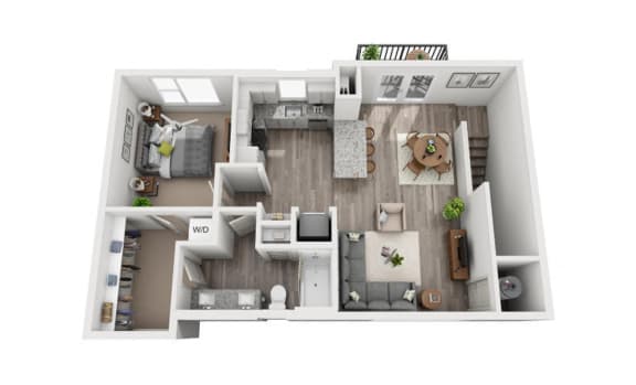 1 Bedroom 1 Bath 765 sqft (CH1) Floor Plan Floor Plan 1 Bedroom 1 Bath 765 sqft (CH1) Floor Plan at The Ellis, Savannah