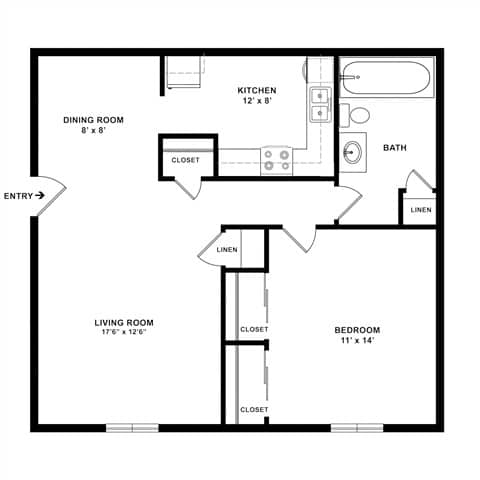 A black and white image of a floor plan for a house.