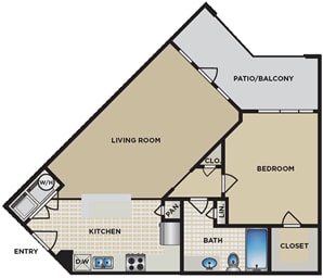 A diagram of a house layout with labeled rooms such as living room, kitchen, and bedroom.