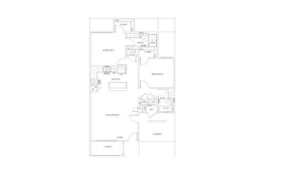 A floor plan of a house with labeled rooms.