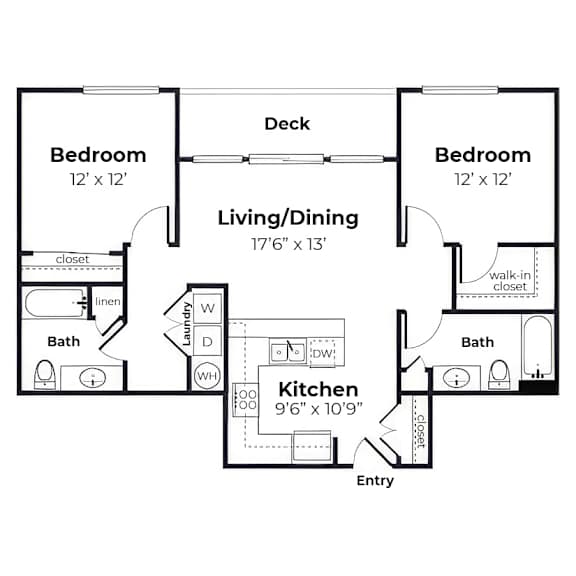 A black and white image of a floor plan for a house.
