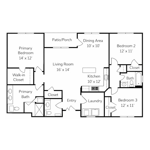 A black and white image of a house floor plan.
