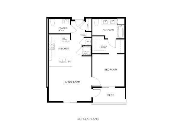 A black and white image of a 68-plex plan.