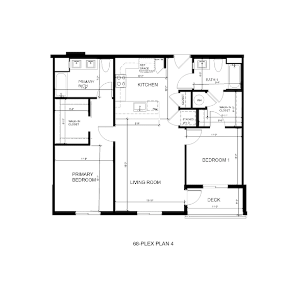 A black and white image of a 68-Plex Plan 4 layout.