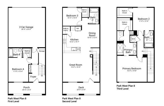 three different floor plans of a house showing the different areas of the house