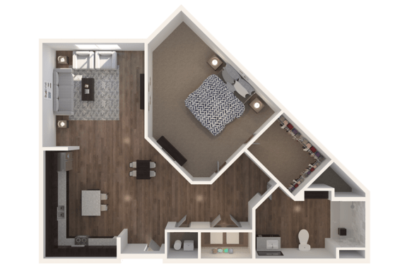 Floor Plan  Lofts at Jefferson Station 1 Bedroom 1 Bath Floor Plan