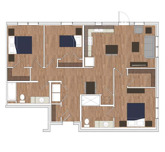 Ambar Trail | 3 Bed 2 Bath 1224 sq. ft. | Homestead, FL