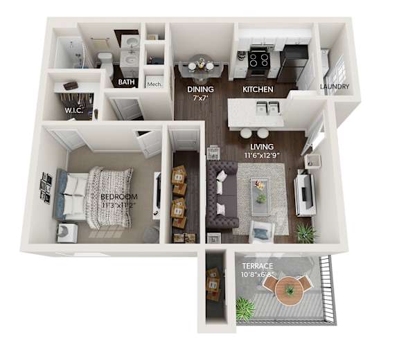 The Azalea - 1 Bedroom 1 Bath | Aspire at Gateway | Pinellas Park, FL