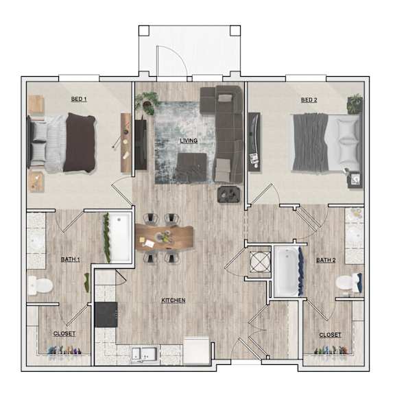 2 Bedroom | 2 Bath | Madison Palms
