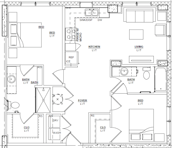 The Ambar |  2 Bed 2 Bath 997 sq. ft. | Miami, FL
