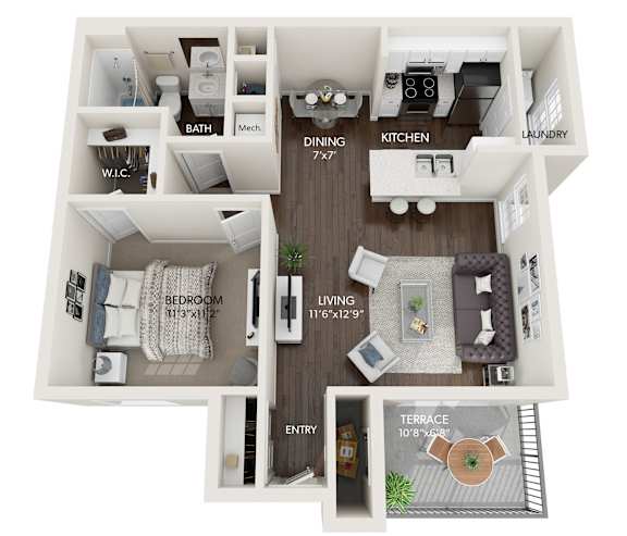 The Birch - 1 Bedroom 1 Bath | Aspire at Gateway | Pinellas Park, FL