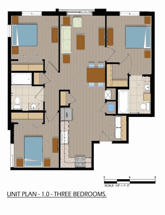 floor plan of the second level of the apartment