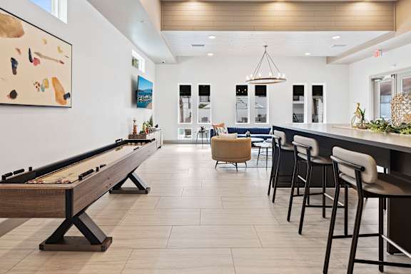 Shuffle Board in Game Room at The Residences at Enso, Jacksonville
