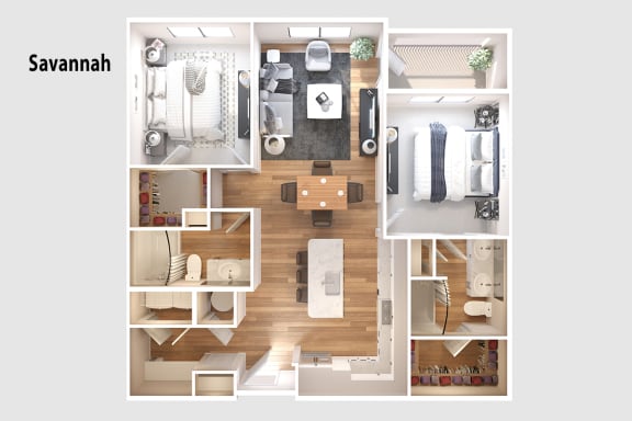 Savannah Floor plan | 2 Bedroom 2 Bath 1,155 sq. ft.| Longleaf at St. John's