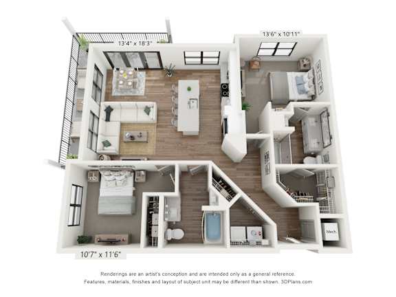 B2 Floorplan at The Residences at Enso, Jacksonville