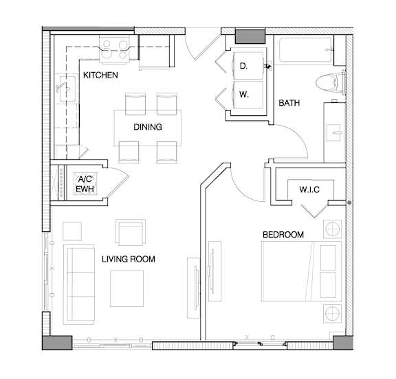 Ambar Station | 1 bed 1 bath 736 sq. ft.