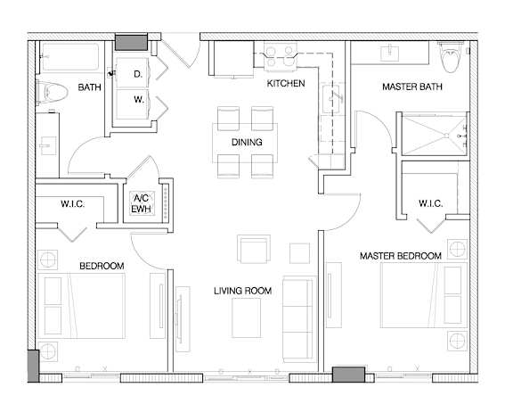 Ambar Station | 2 bed 2 bath 912 sq. ft.