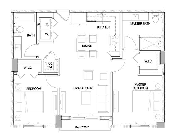 Ambar Station | 2 bed 2 bath 937 sq. ft.